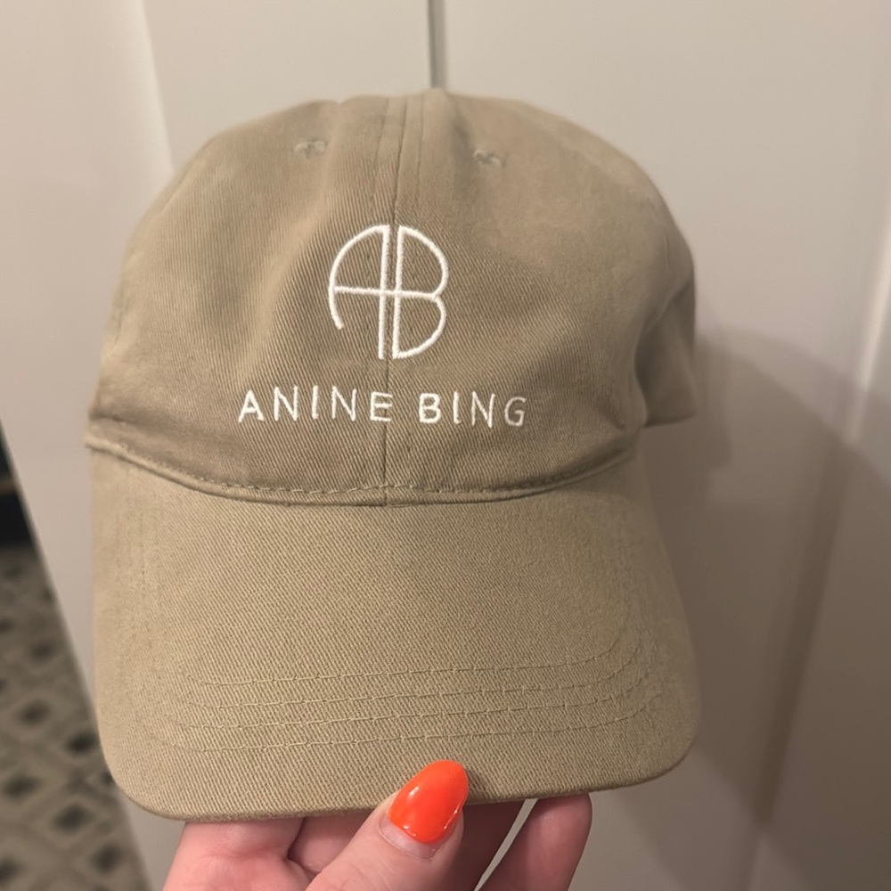Anine Bing Khaki Logo Cap